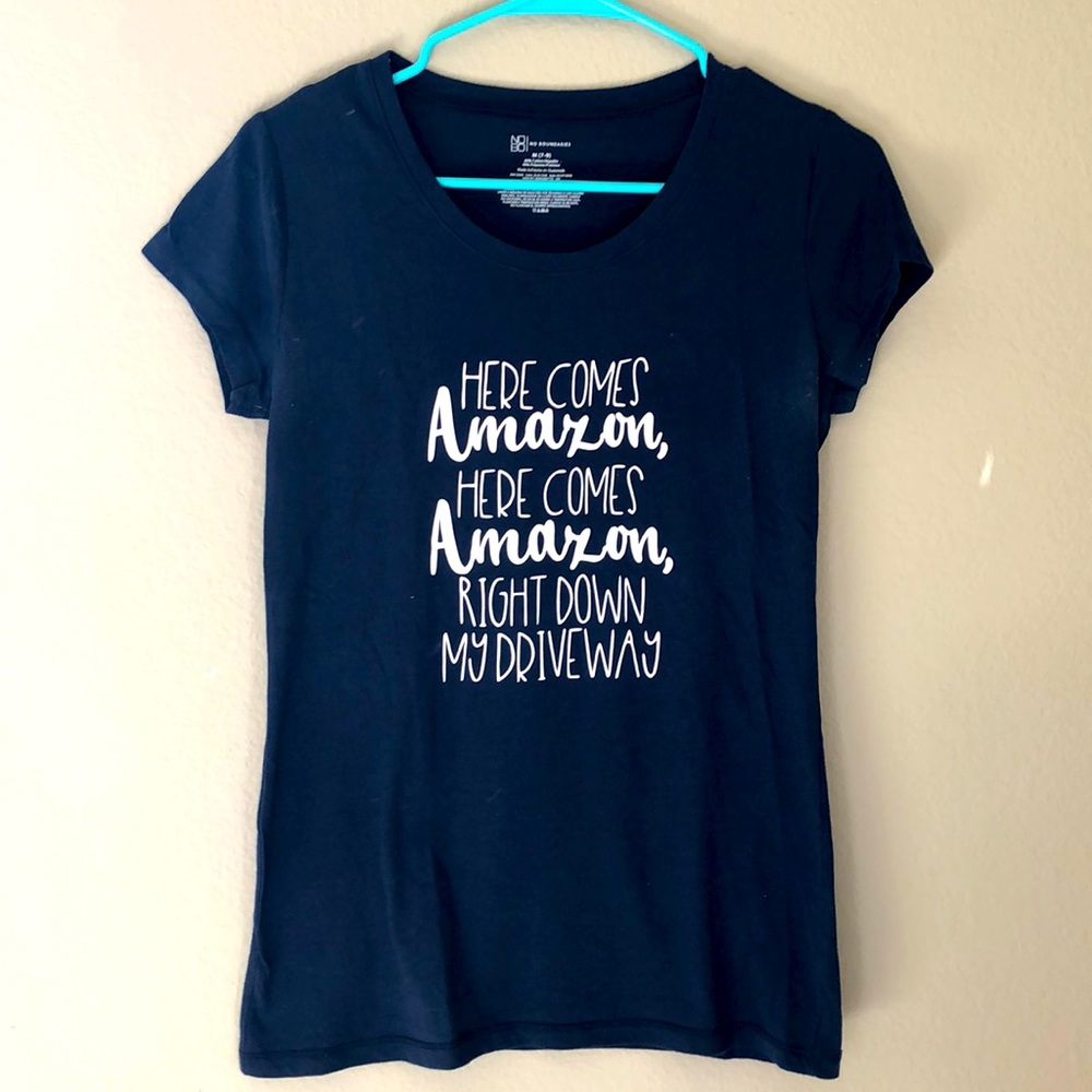 M Here Comes Amazon Navy Graphic Tee